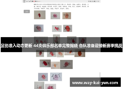 足协准入动态更新 44支俱乐部名单完整揭晓 各队准备迎接新赛季挑战